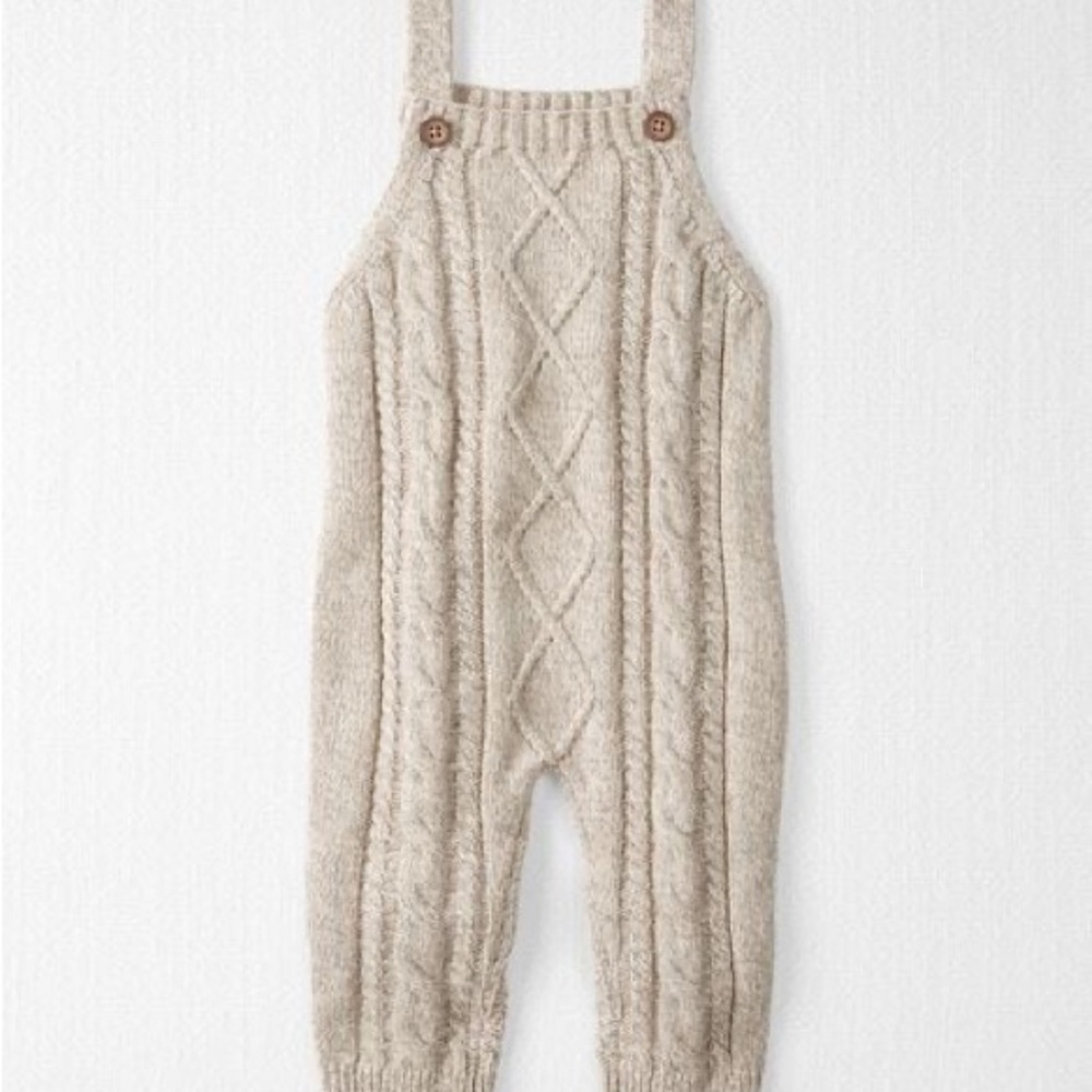 Like New NB Carter’s Cable Knit Beige Overall